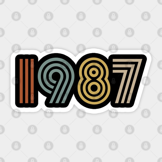 1987 Birth Year Retro Style Sticker by Elsie Bee Designs